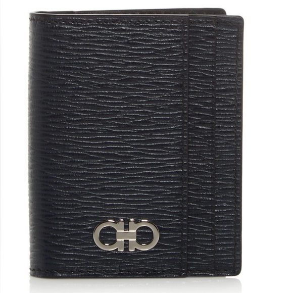 NWT FERRAGAMO Gancini Leather Bifold Card Case